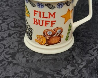 Vintage Past Times Rare Ceramic Bone China Film Buff Mug Nice Film Related Motif