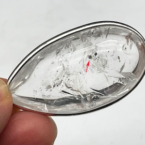 Bulle mobile noire naturelle, cristal de quartz enhydro, pendentif de bijoux en cristal, cristaux de guérison et pierre E022620