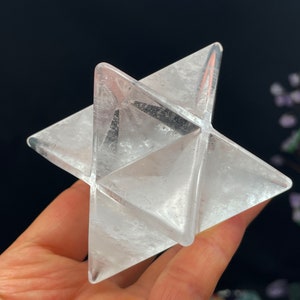 Merkaba de cristal de cuarzo transparente, geometría sagrada, talla de cristal, regalo de inauguración de la casa, decoración del hogar, cristales curativos y piedra A061504