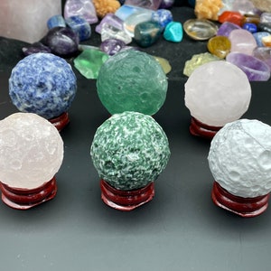 Quartz Crystal Moon Ball ,Carved Moon Ball, Housewarming Gift, Home Decor,Reiki Healing and Stone D092001