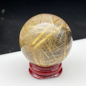 Gold Rutilquarz Kristall, Sphpere Ball, Einweihungsgeschenk, Wohnkultur, Healilng Crytal und Stein 051616