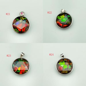 Ammonit Hexagram Anhänger, Fossil Edelstein, Regenbogen Kanadier, Bunte Halskette Geschenk 051621
