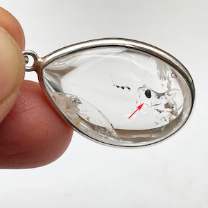 Natural Black Moving Bubble, Enhydro Quartz Crystal, Crystal Jewelry Pendant,Healing Crystals and Stone E022738