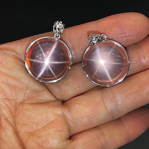 Star Light Rose Quartz Crystal Pendant, Handmade Carving, Crystal Jewelry, Healing Crystals and Stones A042011
