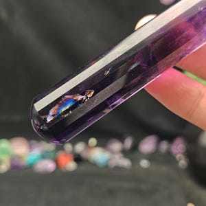 Rainbow Amethyst Wand, 18 Sided Vogel Style, Crystal Point, Scepter Quartz crystal, Metaphysical, Healing Crystals and Stones C060606