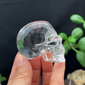 Clear Crystal Skull,Quartz Crystal,Carved Skull,Spiritual Healing,Housewarming Gift,Home Decor D091507