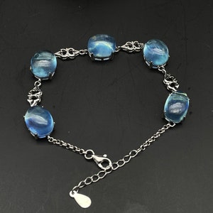 Aquamarine Crystal Bracelet, Silver 925, Gemstone Bracelet, Handmade Jewelry, Healing Crystals and Stones E120335