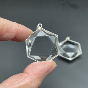 Clear Crystal Quartz Star of David Pendant ,Sterling Silver,Reiki Healing , Gift for Her