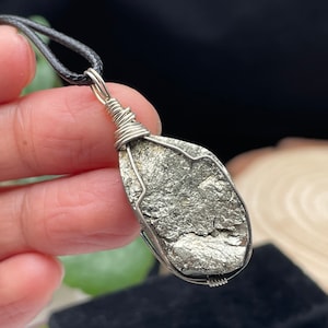 Chalcopyrite Pendant , Raw crystal Stone ,Silver Wire Wrapped ,Crystal pendant D090915