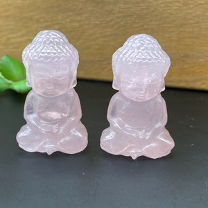 Natural Rose crystal Buddha, Crystal Carved ,Housewarming Gift, Home Decor ,Healing crystal and stone E022824
