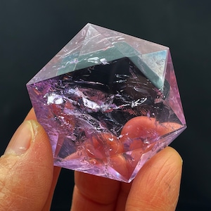 Amethyst Hexagon crystal, Star of David, Handmade Jewelry, Gift, Healing crystal and stone A011662
