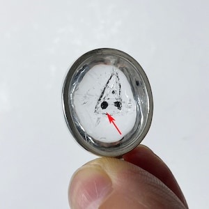 Cristal de quartz enhydro à bulles mobiles noires naturelles, pendentif de bijoux en cristal, cristaux de guérison et pierre D080408