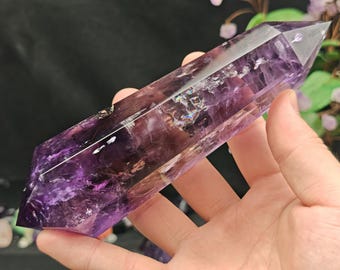 アメジスト　フォーゲル レインボーアメジスト、6面体、フォーゲルスタイル、クリスタル