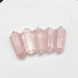 Puntos de cristal de cuarzo rosa, varita de cristal, decoración del hogar, cristales curativos y piedras D110314