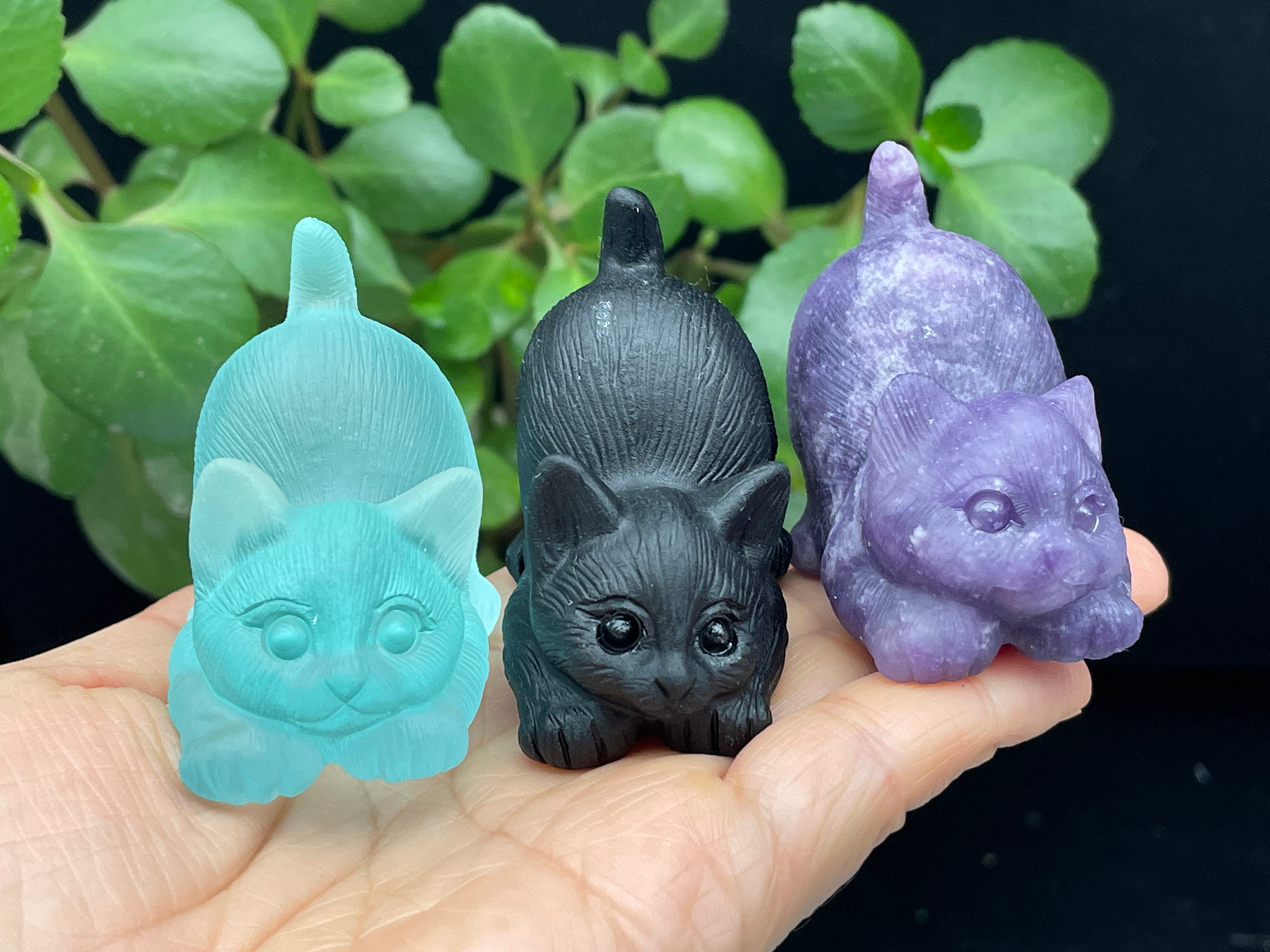 Crystal Carved Cat quartz Crystal carving Kitten Figurine Etsy UK