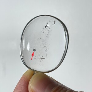 Natural Clear Moving Bubble Enhydro Rainbow Quartz Crystal, Bijoux en cristal, Pendentif, Cristaux de guérison et Pierre D080404