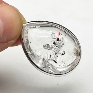 Bulle mobile noire naturelle, cristal de quartz enhydro, pendentif de bijoux en cristal, cristaux de guérison et pierre E040335