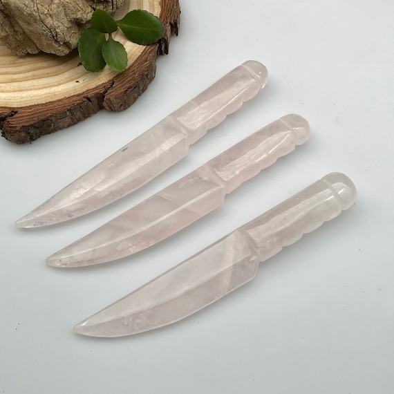 Rose Quartz Crystal Knife Carving crystalCrystal Etsy