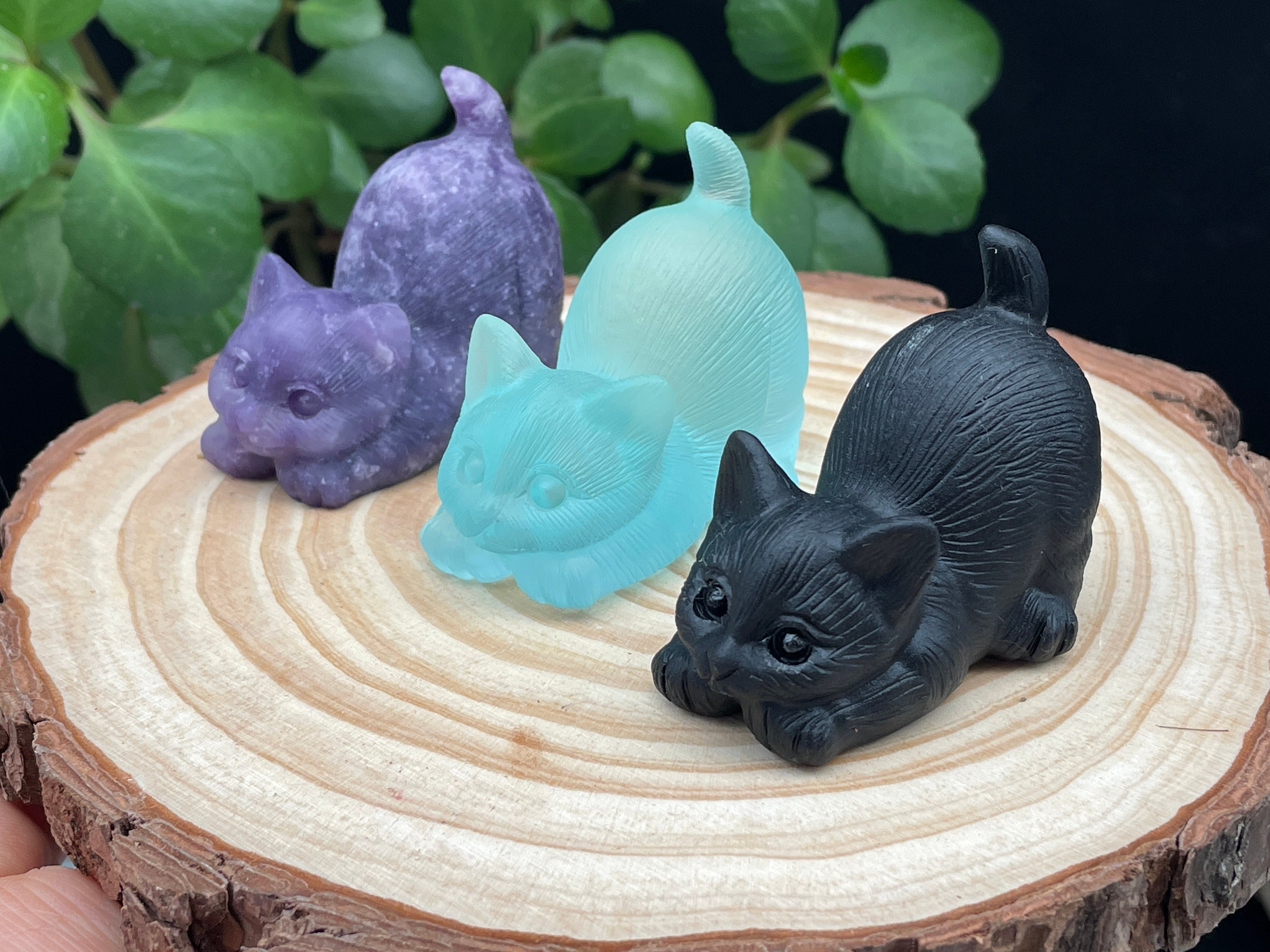 Crystal Carved Cat quartz Crystal carving Kitten Figurine Etsy UK