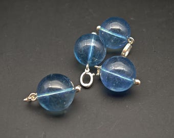 Aquamarine ball Pendant, Birthstone Pendant, Handmade Jewelry, Healing Crystals and Stones C076623