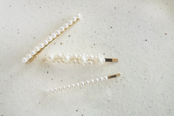 Cecilia Hair Pins Set Of Hair Pins Pearl Clip Pearl Hair Etsy