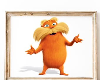 The Lorax picture, Printable Poster Download, Print Art Digital, Kids Room Wall Decor, Print Art Digital Download
