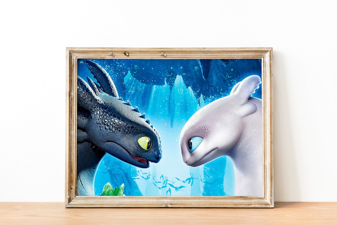 How to Train Your Dragon Printable Poster, Toothless and Light Fury ...