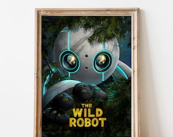 The Wild Robot Printable Poster, Animated Film Art, Kids Room Decor, Digital Download, Cartoon Movie Poster, Wall Art