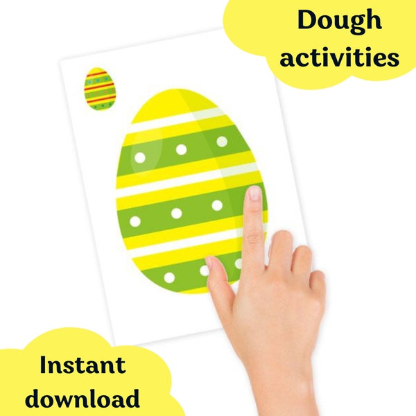 Easter Eggs - Play Dough Mats, Game with Dough, Plasticine or Clay, Toddler Learning, Preschool printables, Speech games, Early education