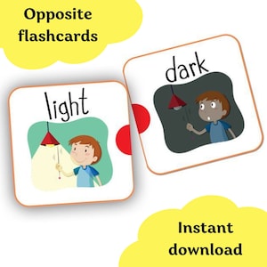 Cartes flash assorties 36 opposés, cartes d'association, jeu de mémoire pour enfants d'âge préscolaire, éducation spécialisée, cartable d'apprentissage pour tout-petits, imprimés préscolaires