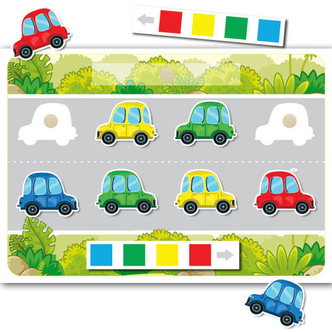 Left and Right Cars Sorting Activity Match Game Toddler - Etsy