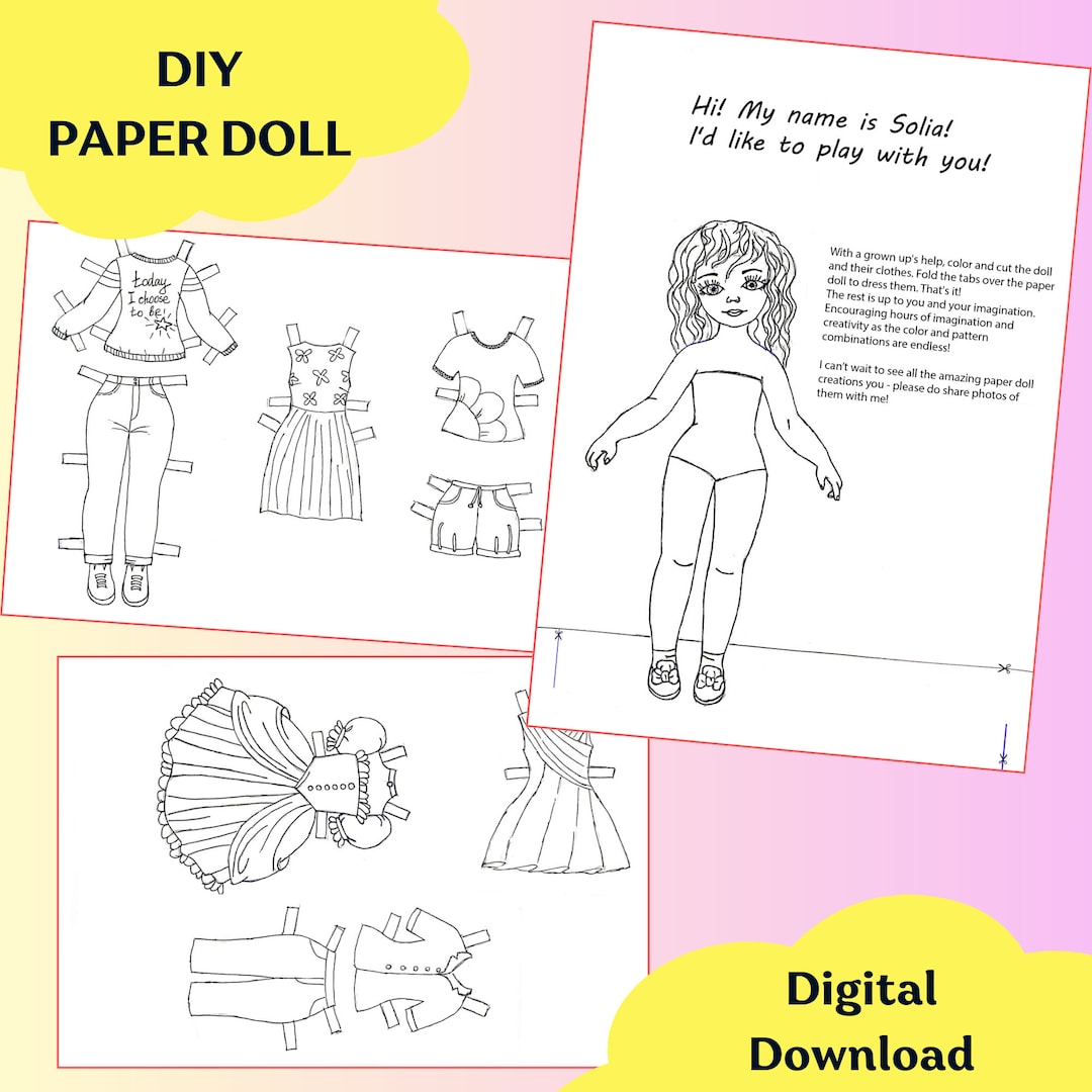 Printable Paper Doll With Clothes Outfit for the Doll Coloring Pages Printable Paper Doll With Clothes Outfit for the Doll Coloring Pages