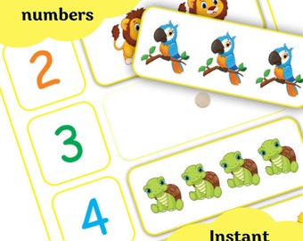 Counting Practice Activity, 1 to 10 Counting Montessori, Learn to count, Toddler Learning Binder, Preschool Math, Preschool printables