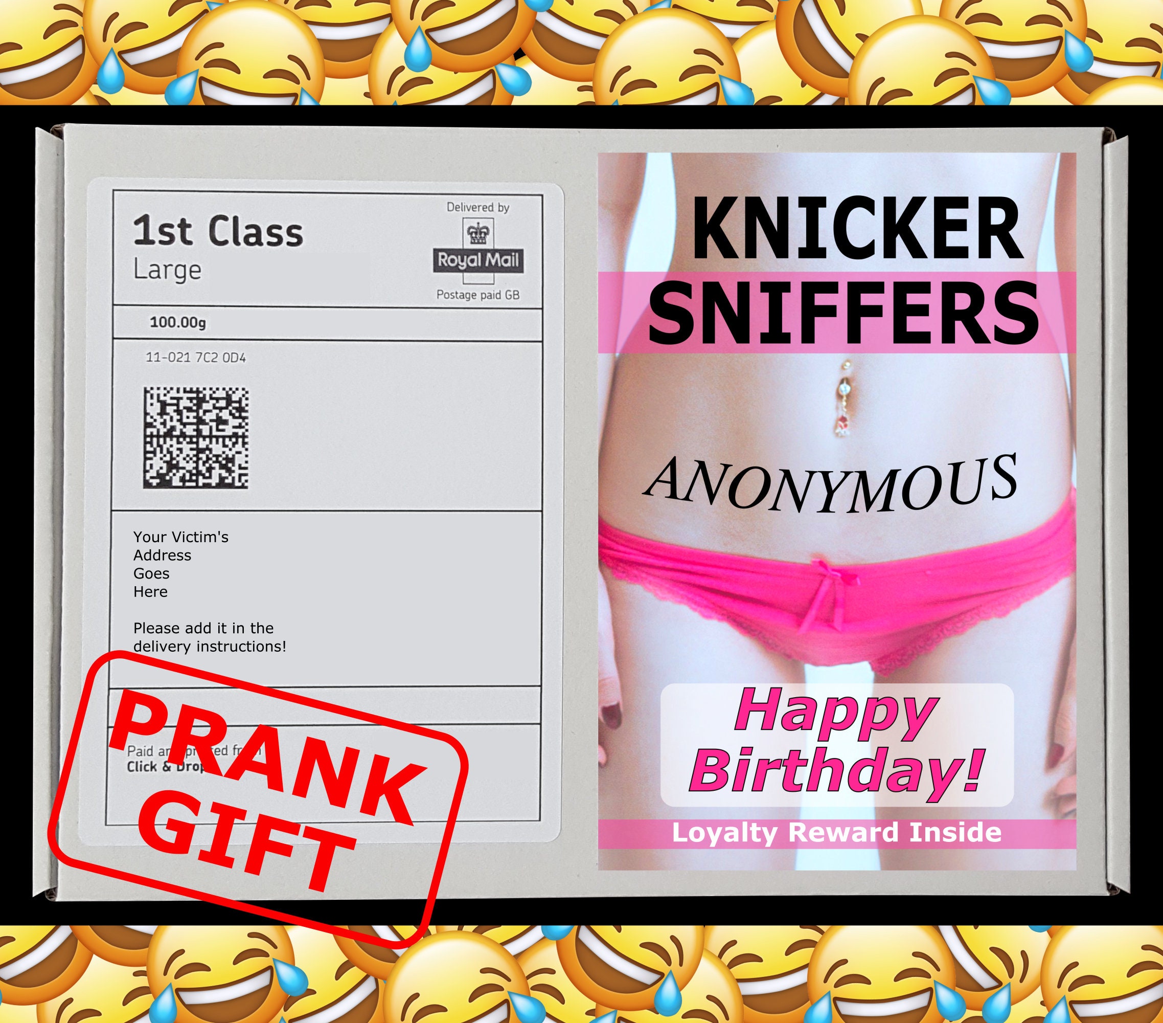 BIRTHDAY PANTY SNIFFERS Prank Mail Post Gift Box Gag Funny picture
