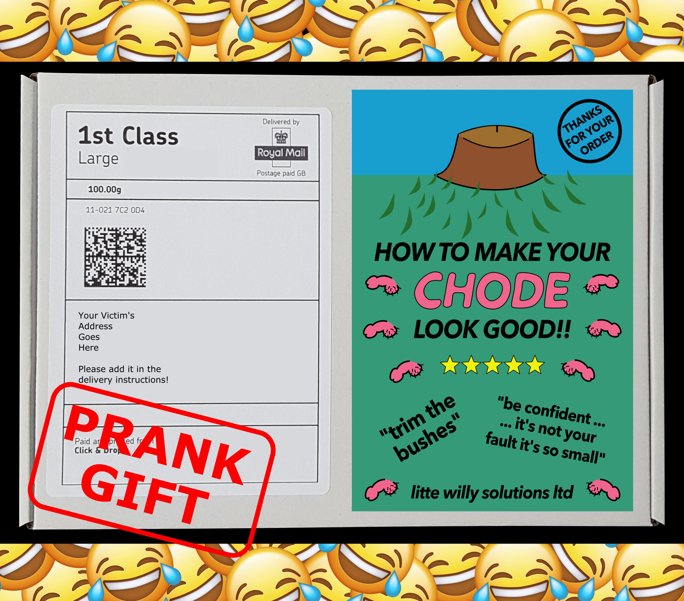 CHODE Prank Mail Post Gift Gag Box Funny Birthday - Etsy UK
