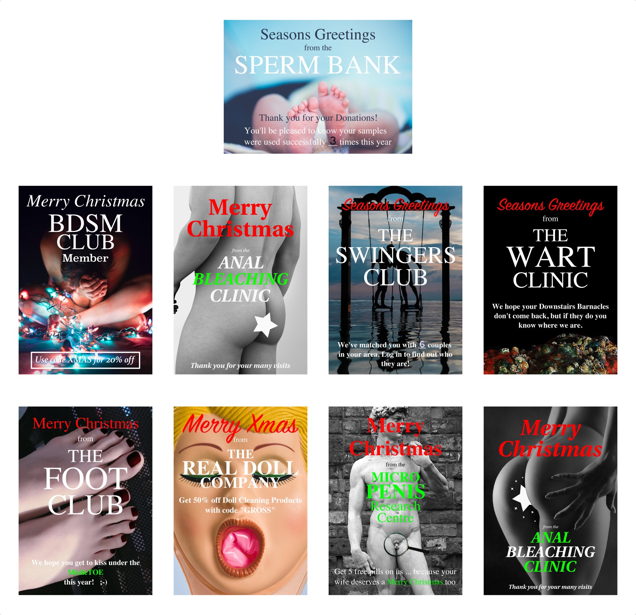 GENITAL WARTS Gag Prank Mail Postcard