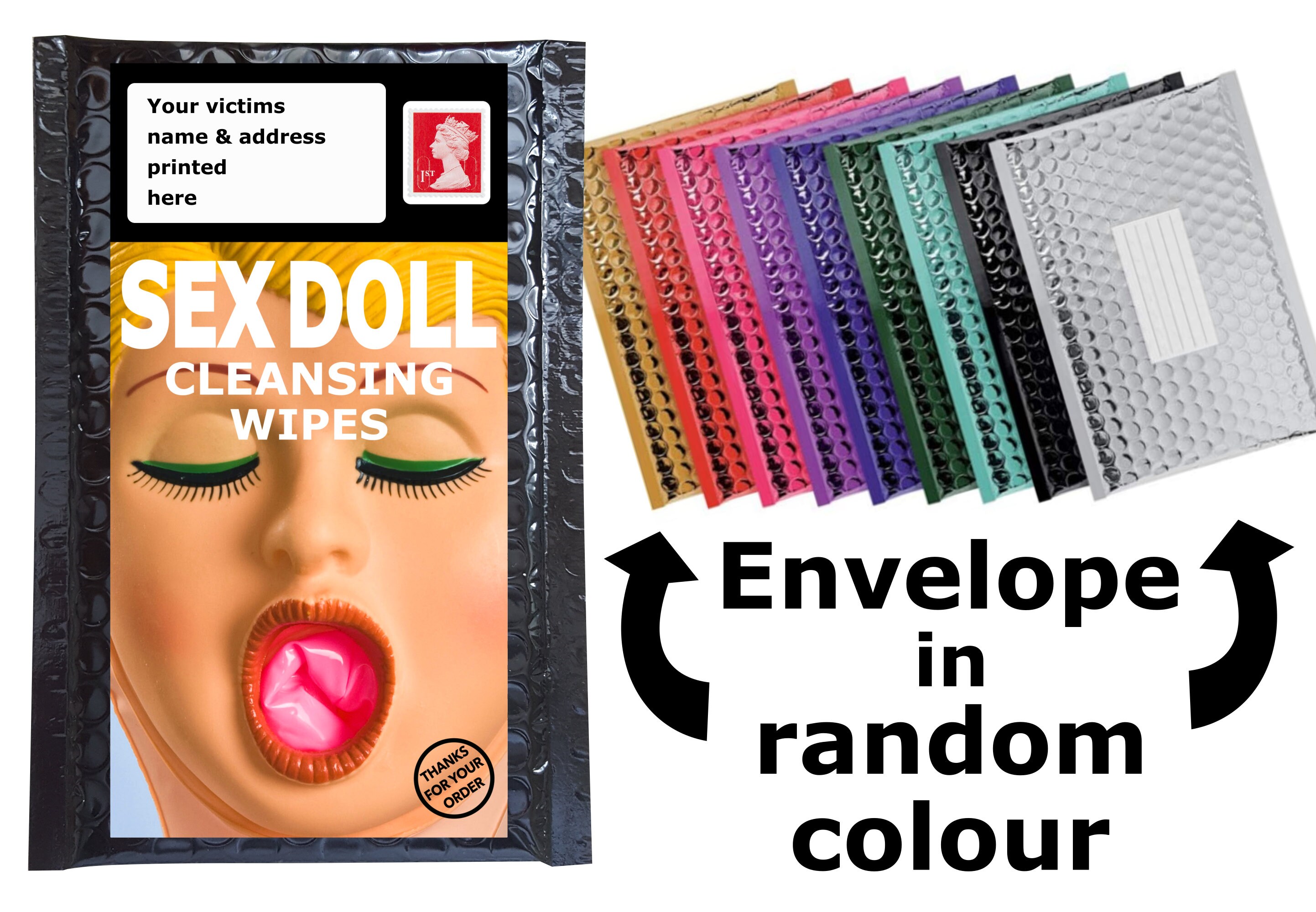 sex doll prank Sex Doll Wipes - Prank Mail Post Gift Gag - Funny Birthday, Christmas  Present - Sent Directly to Loved One/victim (100% Anonymous)