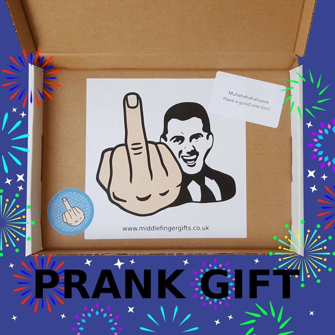 Middle Finger Box Prank Mail Post Gift Box Gag Funny Birthday