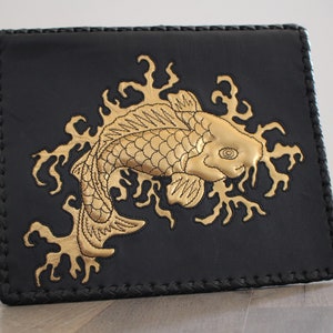 Protects diary, notebook or book - labelled Art Craft - figurative quilted Koï carp