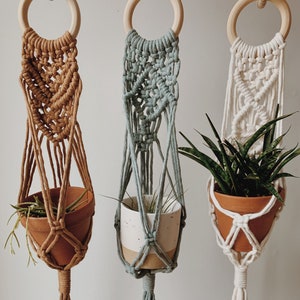 macrame wall hanging / recycled cotton / plant stand / plant holder boho decor