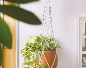 Extra large Macrame (8 colour choices) plant hanger boho decor hanging planter recycled cotton eco friendly handmade and customizable