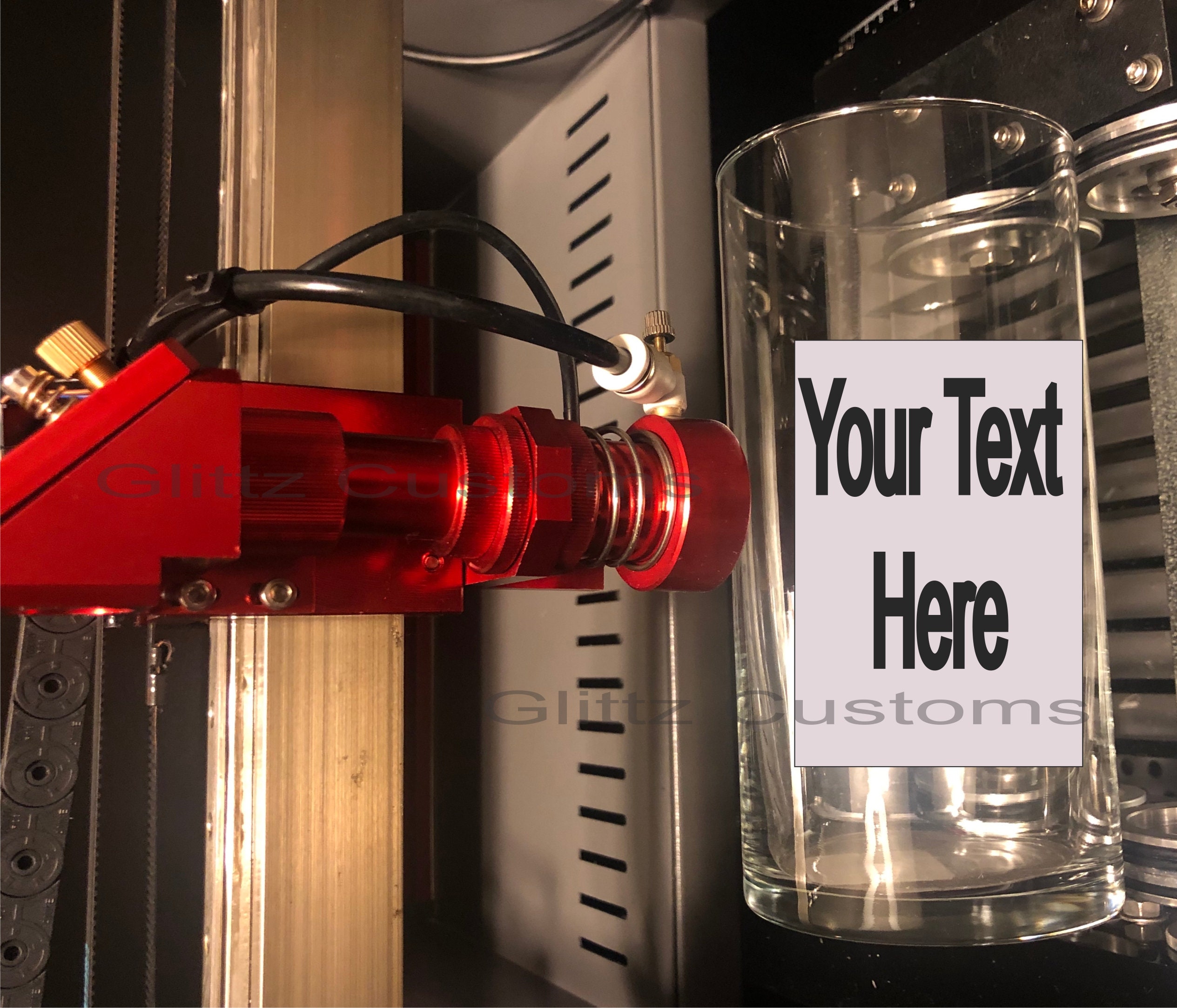 One Customized Glass Vase Personalized Centerpiece Engraved