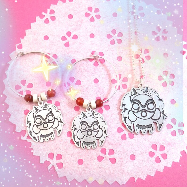 Handmade and silver d eley 925 Anime movie mask nature fighting princess Manga jewelry and Japanese jewelry otaku