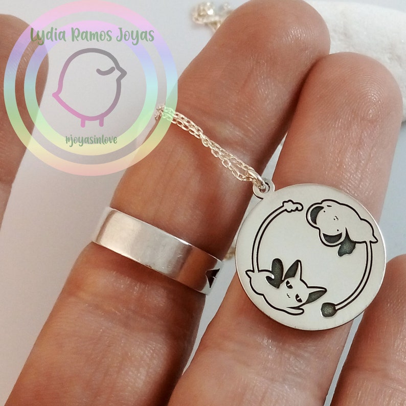 Gifts Girls Handmade Jewelry Keros Necklace /& Spinel Card Captor Magical Girl Sterling Silver 925 Kawaii Jewelry