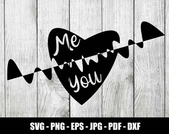 Herz SVG, Valentinstag SVG, Original, PNG, Sofort Download, Cut File, Me and You Clip art
