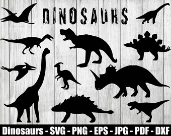 Dinosaurier SVG, Dinosaurier Silhouetten, Dinosaurier PNG, Dinosaurier Schneidedatei, Dinosaurier JPG, Dinosaurier druckbar