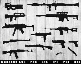 Waffen Silhouetten SVG, Waffen Vektor SVG, Pistolen, Waffen, Messer SVG, Waffenschnittdatei
