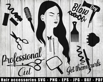 Haarschmuck Schnittdatei SVG, Haarschmuck Silhouetten SVG, Haarschmuck Bügelbild PNG