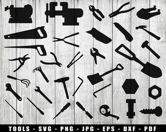 Tools silhouettes SVG, Tools cut file SVG, Tools vectors, Tools iron on PNG, jpg