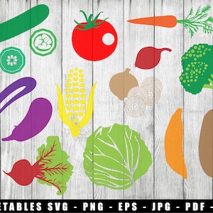Vegetables silhouettes SVG, Vegetables cut file SVG, Vegetables vectors, Vegetable print PNG, veggies jpg